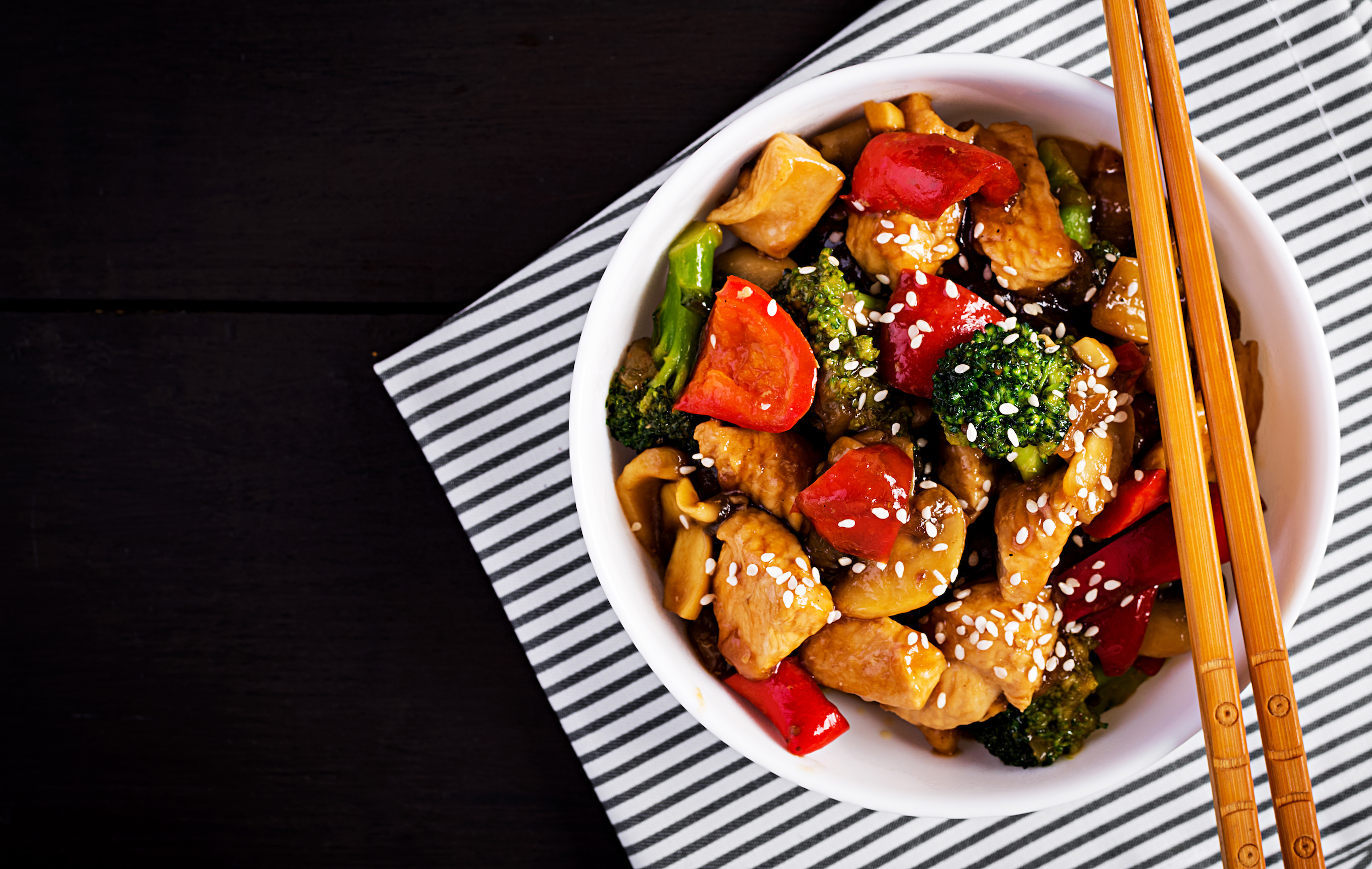 Oriental Chicken and Vegetable Bowl Recipe